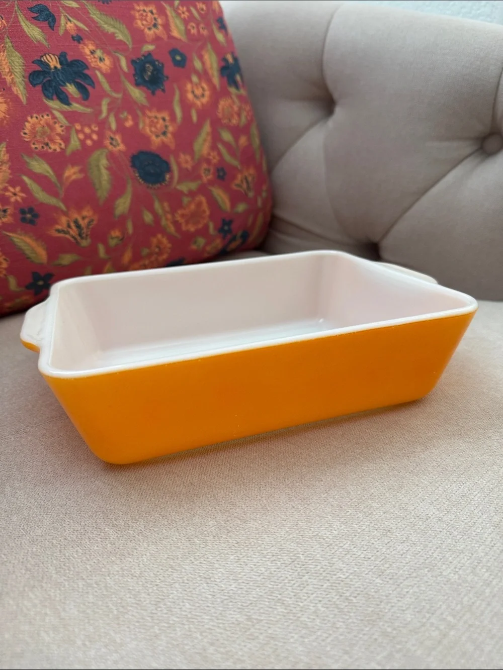 Vintage Pyrex 0503 Orange Rectangle Casserole Ovenware Dish 1 1/2 Qt No Lid